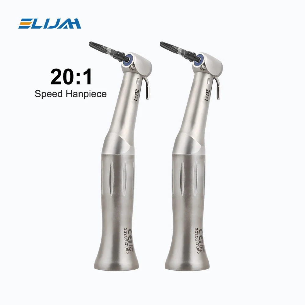 

Dental Low Speed Handpiece 20:1 Reduction Implant Surgery Contra Angle Handpiece Push Button Air Turbine Dentistry Instrument