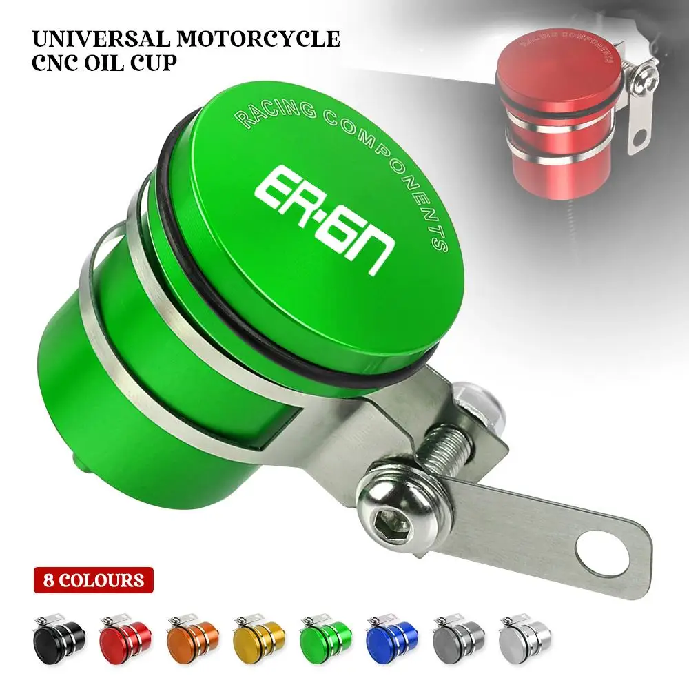 

FOR KAWASAKI ER6N NINJA650R ER6F ER 6N 2006-2023 Motorcycle CNC Brake Clutch Tank Cylinder Fluid Oil Reservoir Cup Oil Fluid Cup