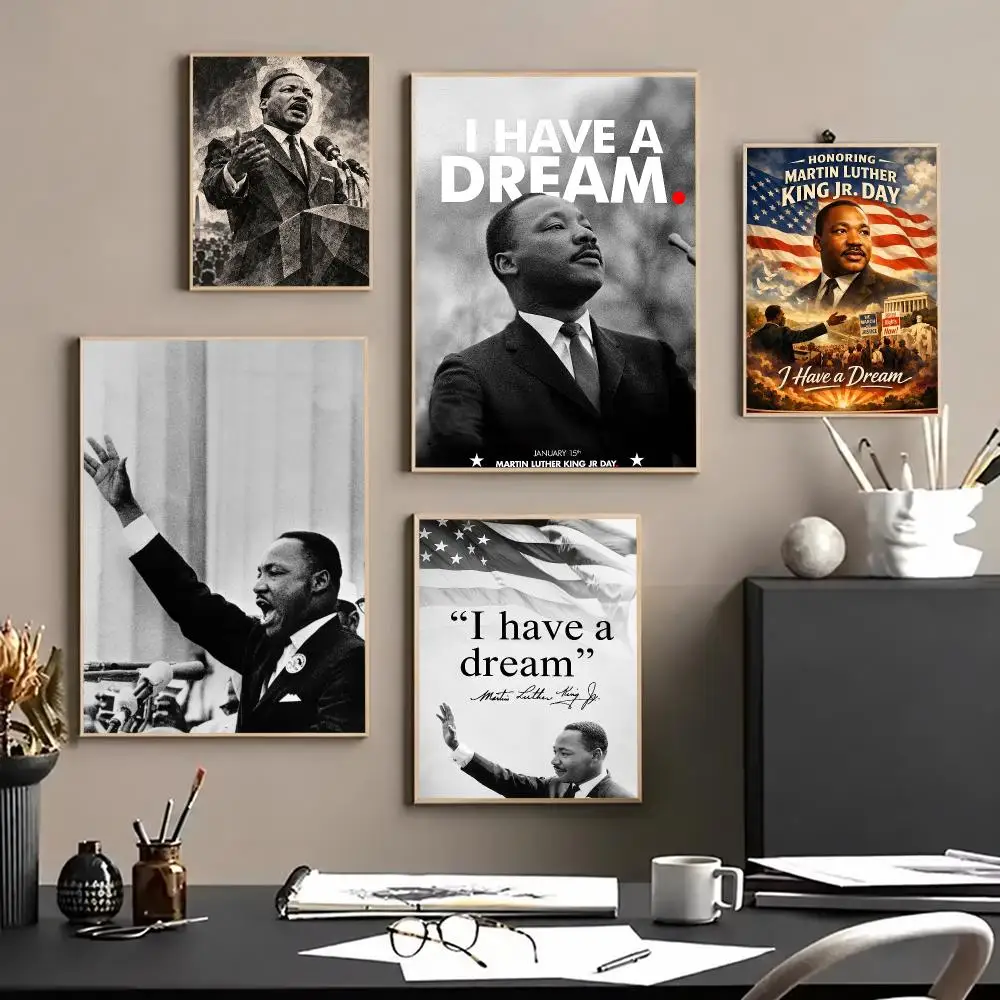 art Martin Luther King Jr Poster HD Self-Adhesive Waterproof Poster Wall HD Print Room Aesthetic Decoration Gift