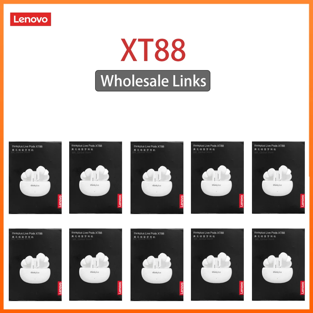 New Original Lenovo XT88 5PCS 10PCS Earphones TWS Sports Headphones Wireless In-Ear Earbuds Dual HD Microphone Headset