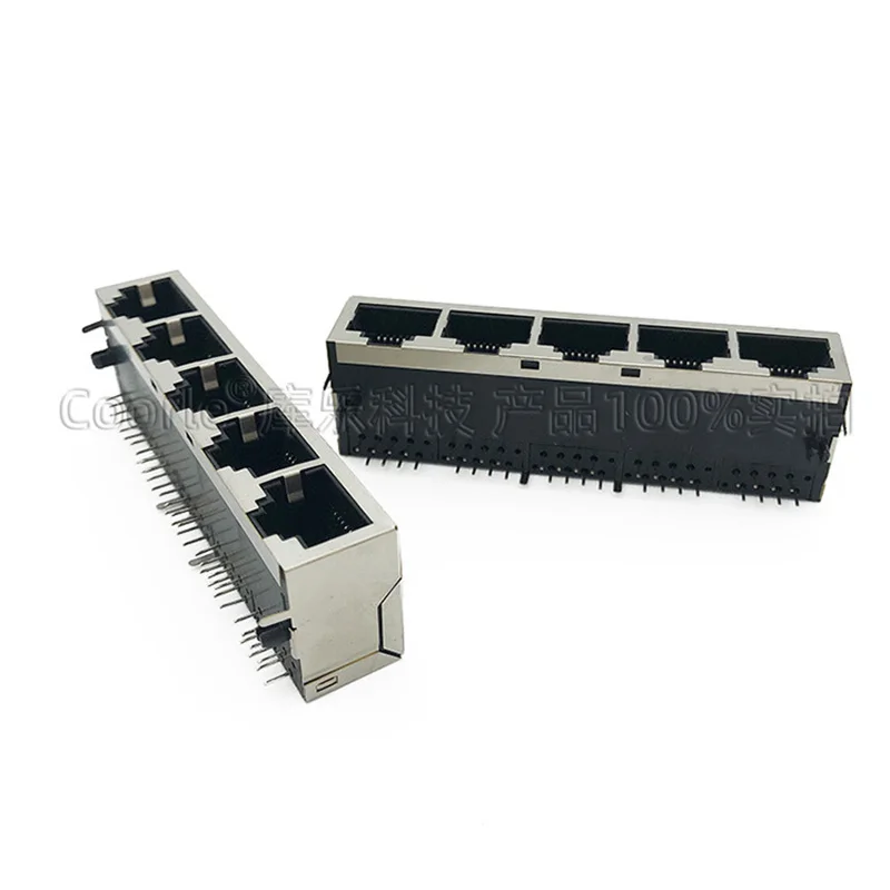3PCS RJ45 Connector Network Cable Female 5 Ports 1x5 Horizontal 90 Degree Network Interface Jack 5921 Socket 8P8C