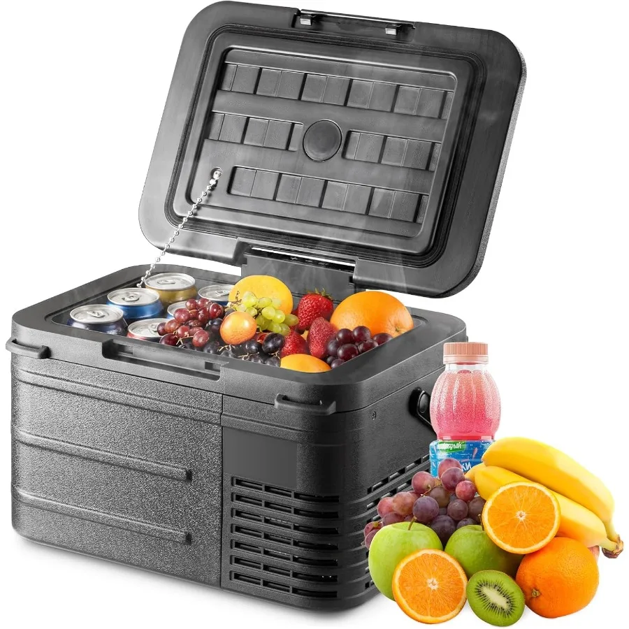 Refrigerador de coche de 12 voltios, 11QT, 10L -4F68F, doble potencia, 12/24V CC, 110-240V CA, refrigerador portátil con batería para Camping, viajes, RV
