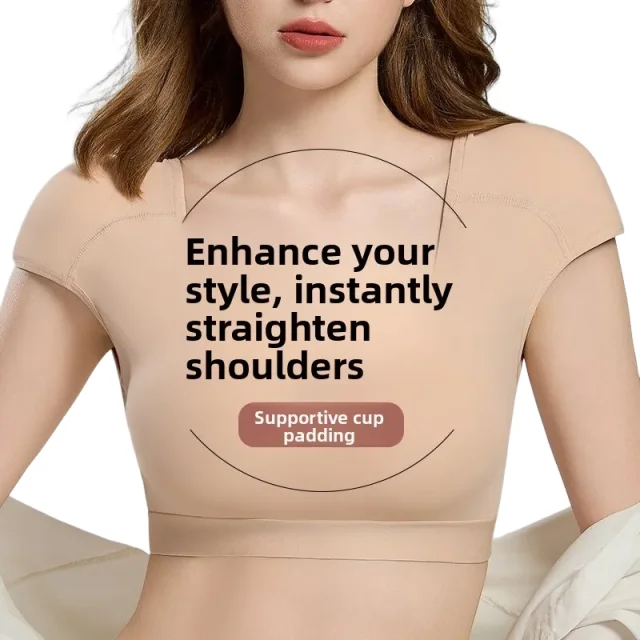 KUCLUT  Detachable One-Piece Breathable Cup Underwear with Right Angle Shoulder Pads Comfortable Seamless Nylon Bra Vest