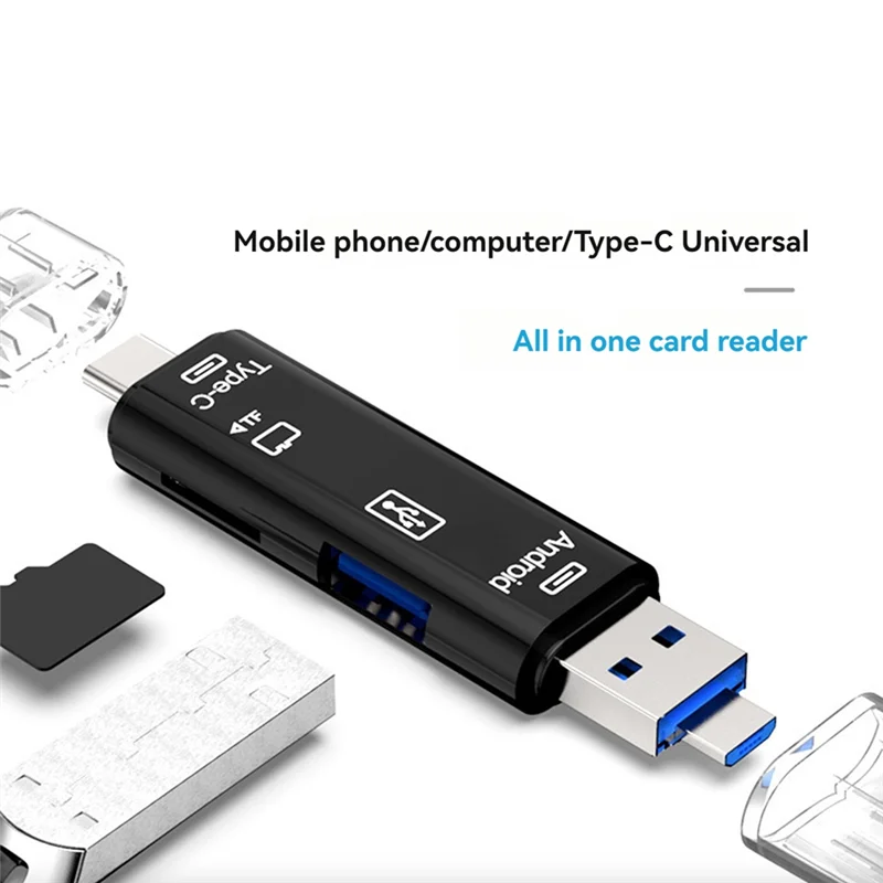 

Оптимальное устройство чтения карт 3-в-1 с функцией OTG, поддержка USB 2.0/Type C/USB-функции Карта памяти Micro-USB