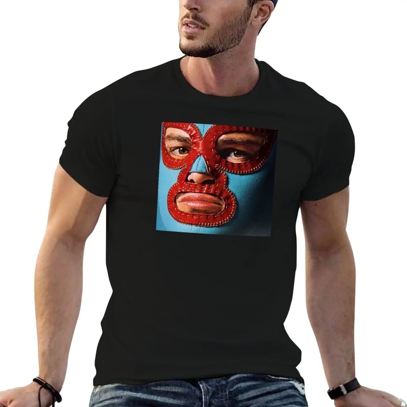 Nacho Libre Luchador Mask Mexican Wrestling Lucha Libre T-Shirt Sport Basic Moisture Wicking Tee