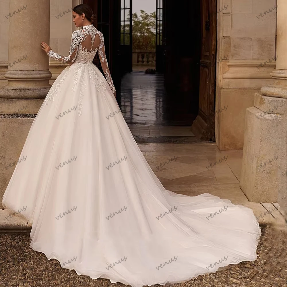 Exquisite Wedding Dresses Gorgeous Bridal Gowns Beading Appliques Full Sleeves Robes Glamorous Vestidos De Novia Customized 2026