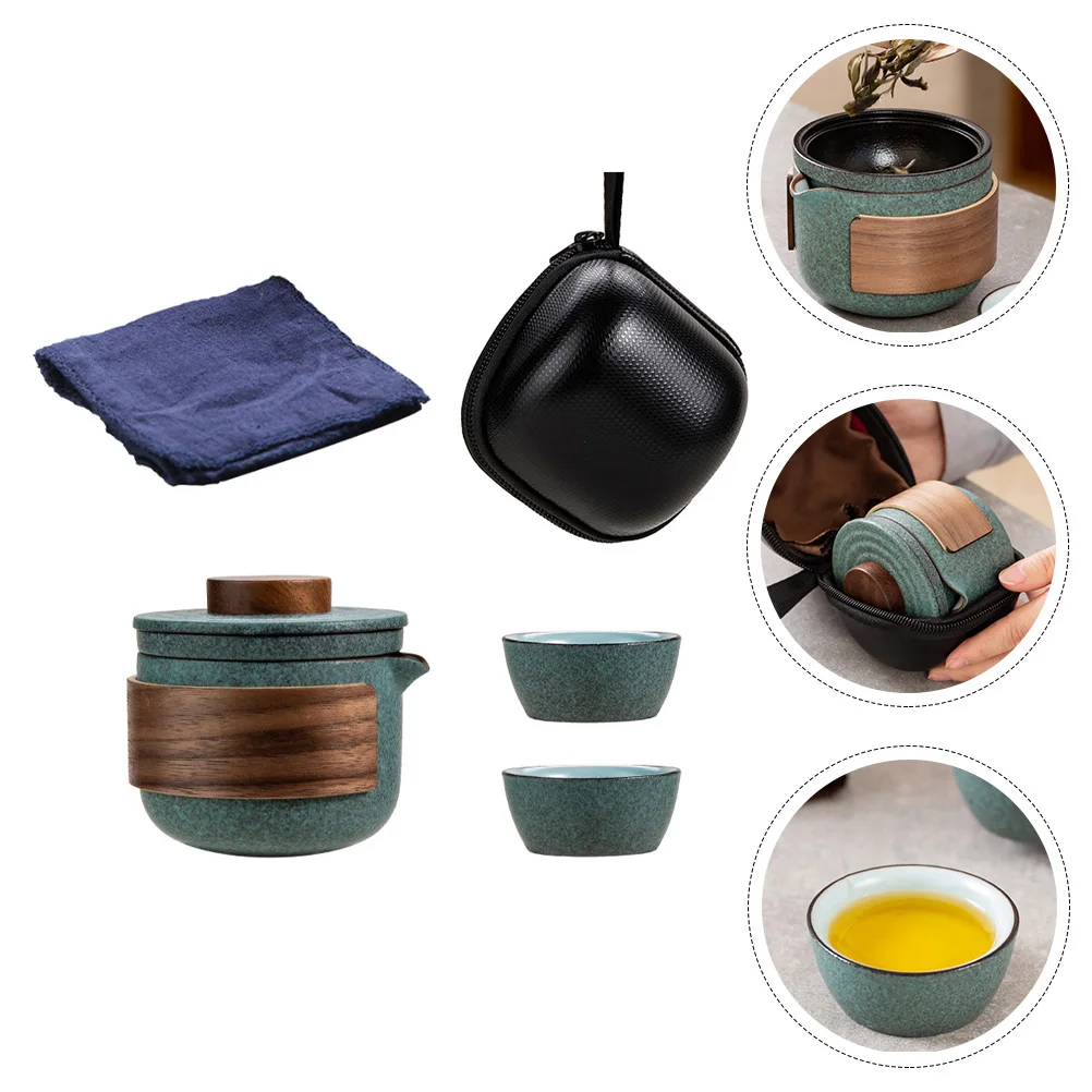 

1 set 1 Kung Fu Set Portable Elegant Tea Cups Set For Family Travel Practical Teaware Chic Design Comfortable Use Safe