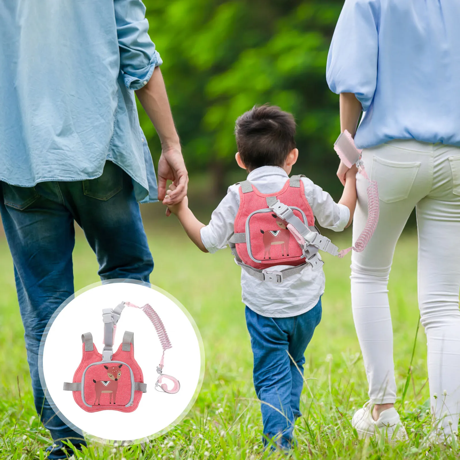 

Детский поводок, ремень безопасности для детей, розовый светоотражающий ремень, расширенная функция для супермаркетов, парков, торговых центров