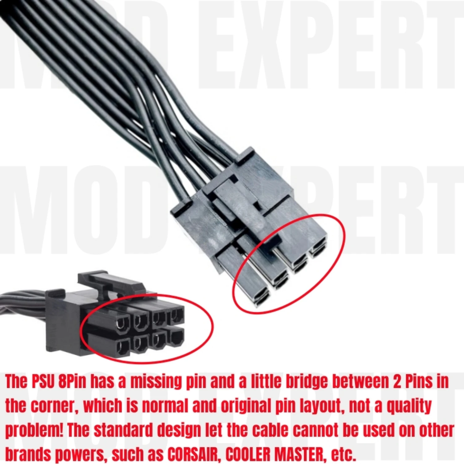 Kabel zasilający PCIe Dual 8Pin 6+2Pin VGA GPU do Seasonic Focus Plus GX-1000, GX-850, GX-750, GX-650, GX-550 Gold Modular Power — zdjęcie produktu 6