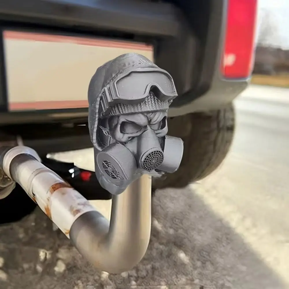 Funny 3D Printed Tow Bar Ball Cover Gas Mask Rustproof Trailer Hook Cover Steel Helmet PLA Trailer Hook Ball Cover