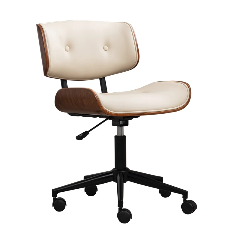 ‌Luxury Solid Wood Compact Office Chair-Ergonomic Adjustable Height Swivel Seat with Lumbar Support |for Home Bedroom Study Desk - view 6