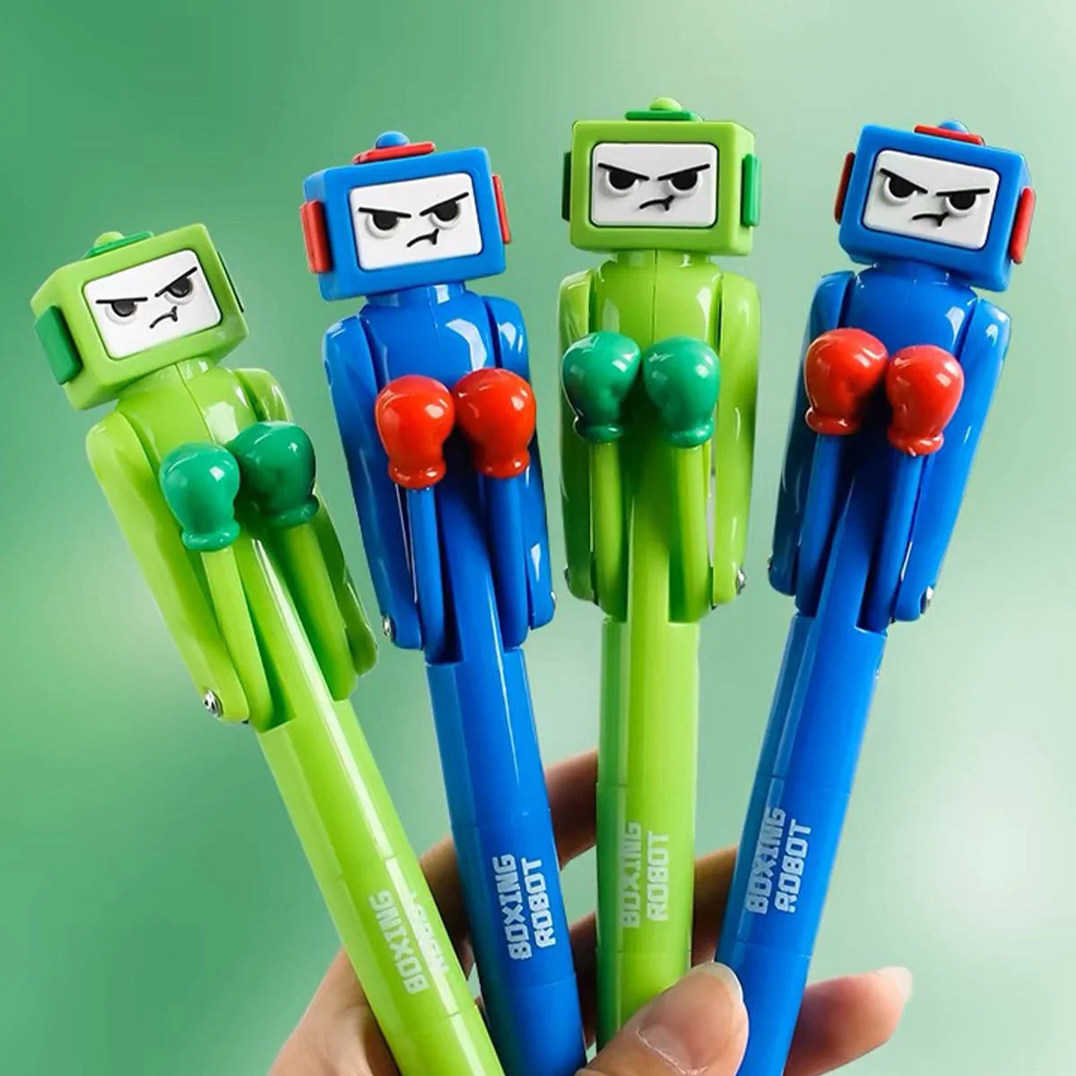 Boxender Stift-Roboter / Plüsch-Haaraccessoire-Stift mit Schlagarm, Tragbarer Cartoon-Signaturstift Ideal für Büro und Zuhause – Detail 6