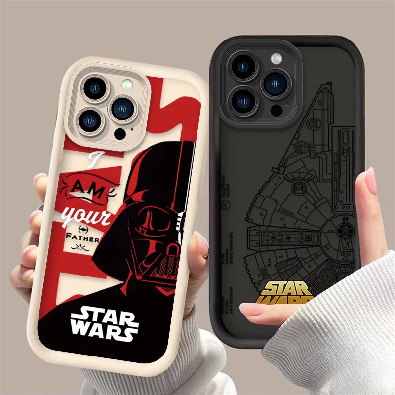 Stars W-Wars Darth Vader Silicone Phone Case For iPhone 15 Case iPhone 14 13 12 11 Pro Max X XS XR 7 8 Plus SE 2020 Soft Cover