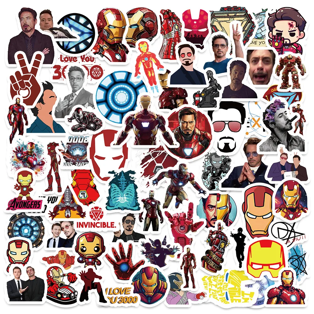

10/40/80PCS Disney Marvel Superhero Iron Man Sticker Cartoon Cool Graffiti Decal Toys for Scrapbook Guitar Skateboard Water Cup