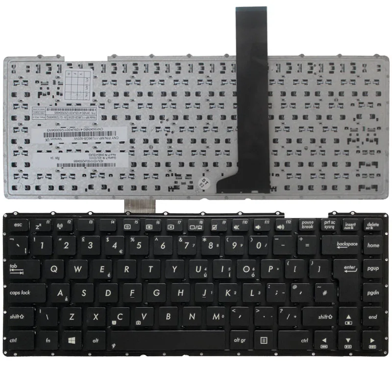 New UK laptop Keyboard For ASUS X450 X450CA X450CC X450CP X450EA X450EP X450LA X450LAV Black No Frame