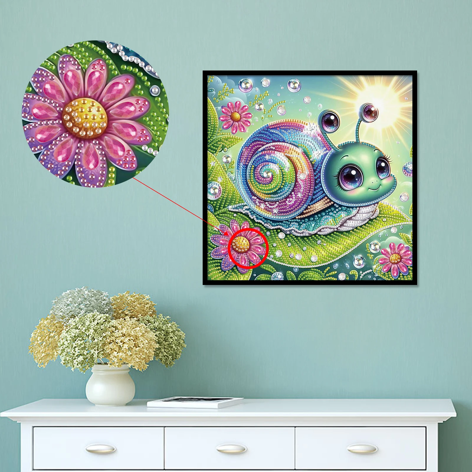Diamond Art Painting nouveaute Kits for Adults Snail, 5D Special Shape Diamond Art Kits for Beginners, for Home Wall Decoration
