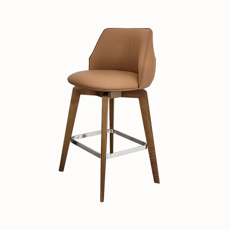 Retro Lightweight Bar Chair Elegant Nordic Metal Swivel Luxury Bar Chair Mid-Century Counter Chaise Velours Nordic Furniture