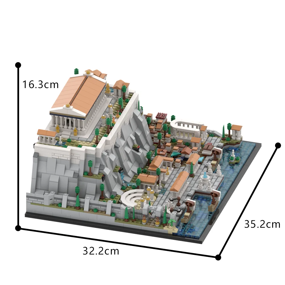 MOC-Architecture Series Blocos de Construção para Crianças, Tijolos Clássicos Romanos, Brinquedo De Presente De Aniversário, Modelo Actarus