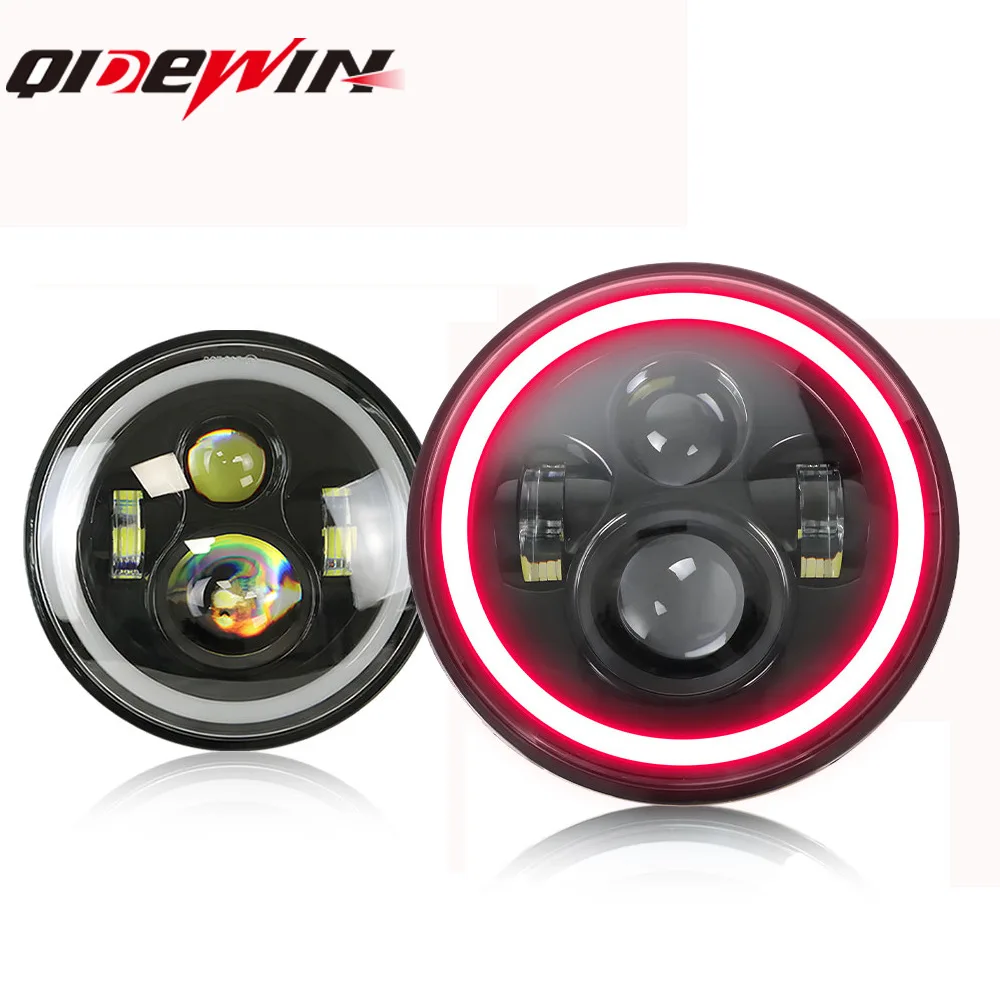 

7Inch LED Headlight White Halo Angle Eyes Led Headlamp Hi/Low Turn Signal for Urban 4x4 Suzuki Samurai Jeep Wrangler Off Road