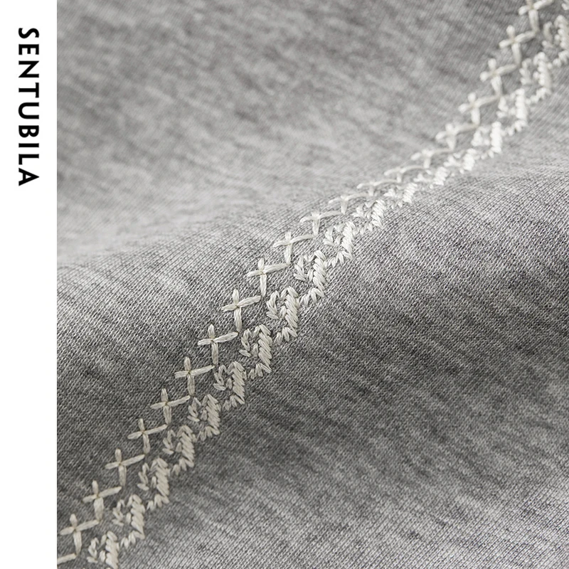 SENTUBILA سترة نسائية غير رسمية لخريف وخريف 2025 مطرزة بحروف نسائية فضفاضة بأكمام طويلة ملابس للسيدات 143A56617 #5