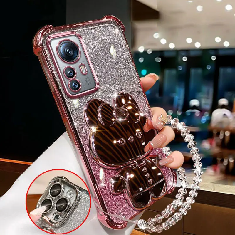 

Shockproof Xiaomi12 Holder Case for Xiaomi 12 13 14 12T 13T pro Redmi Note9 9A 9C 10 10C Cute Bracelet Soft Cover Cases mi12