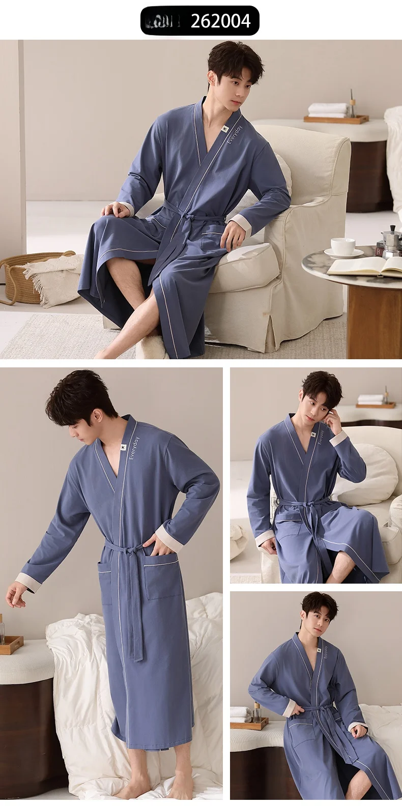 Bata para hombre de manga larga