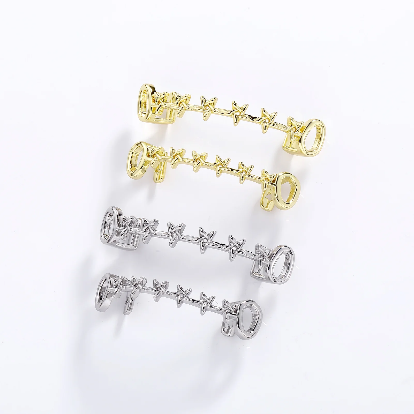TOPGRILLZ Iced Out CZ Stones Hollow Teeth Caps For Women Men Jewelry Top & Bottom Pentagram Zircon Tooth Grills Braces Cosplay