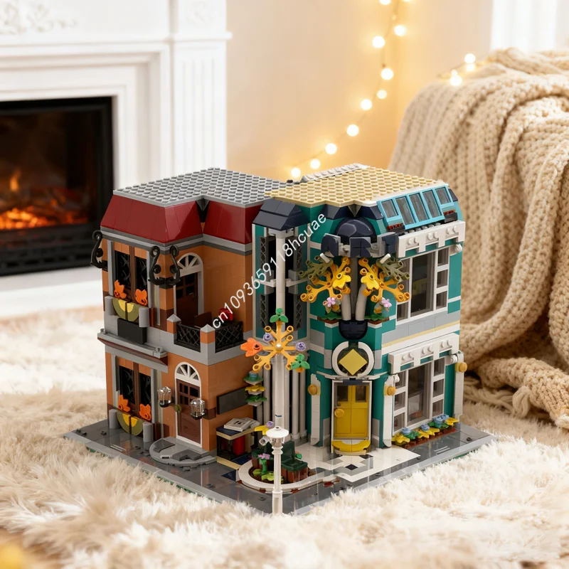 2045pcs MOC Berkenkunst Antieke Hoek Gemodulair Modelbouw Speelgoedblokken Architectuur DIY Idee Kerstcadeaus Onderwijs Baksteen