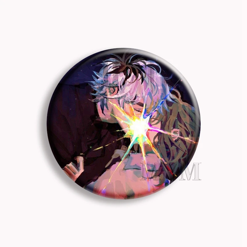Cherry Crush Chibi Anime Soft Button Pin Cherie Crush Kang and Mashiro Webtoon Brooch Badge Bag Decor Fans Collect Lover Gifts