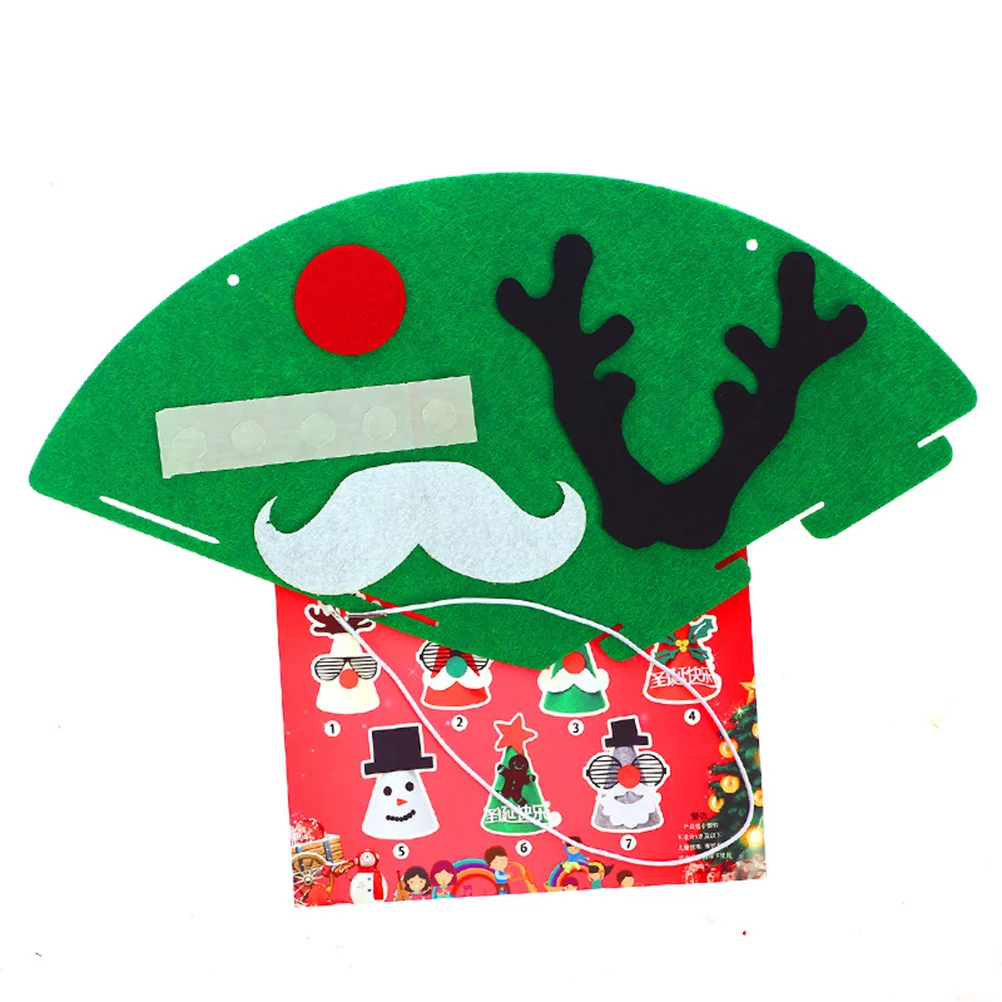 

12Pcs Christmas Hat Material Creative Cartoon Paper Hats Comfortable Elastic Rope Christmas Hat for Kids Holiday Party