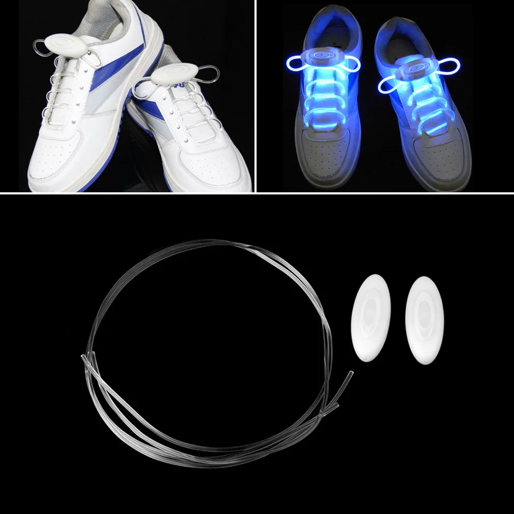 1 paio di lacci per scarpe sportive a LED Flash Light Glow Stick Strap lacci per scarpe da discoteca Party Club lacci piatti lacci per scarpe a cravatta a caldo