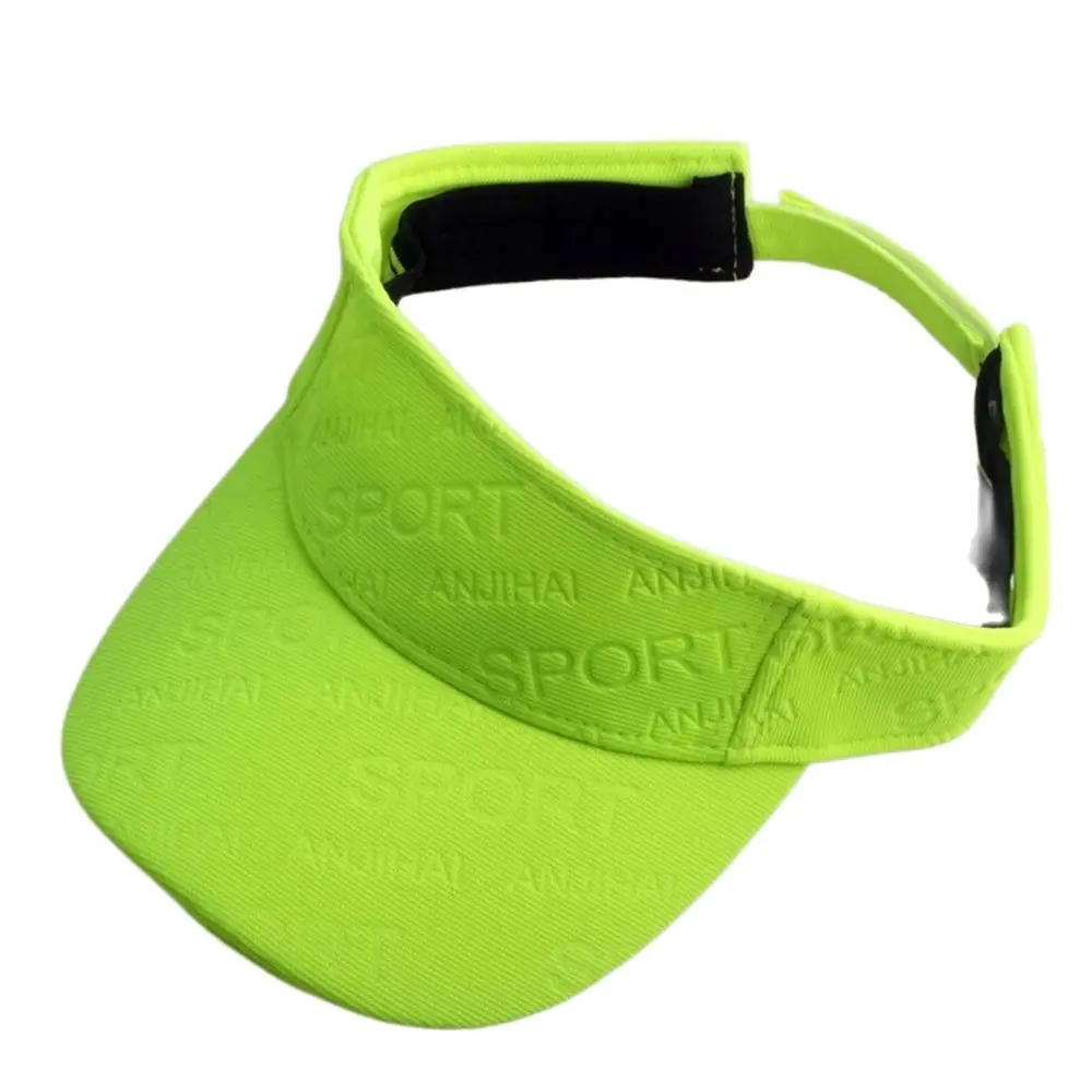 Bright Color Sun Hat Visors Women Men Text Sport Golf Tennis Visor Cap Neon Yellow Orange Grey Black White Navy Blue