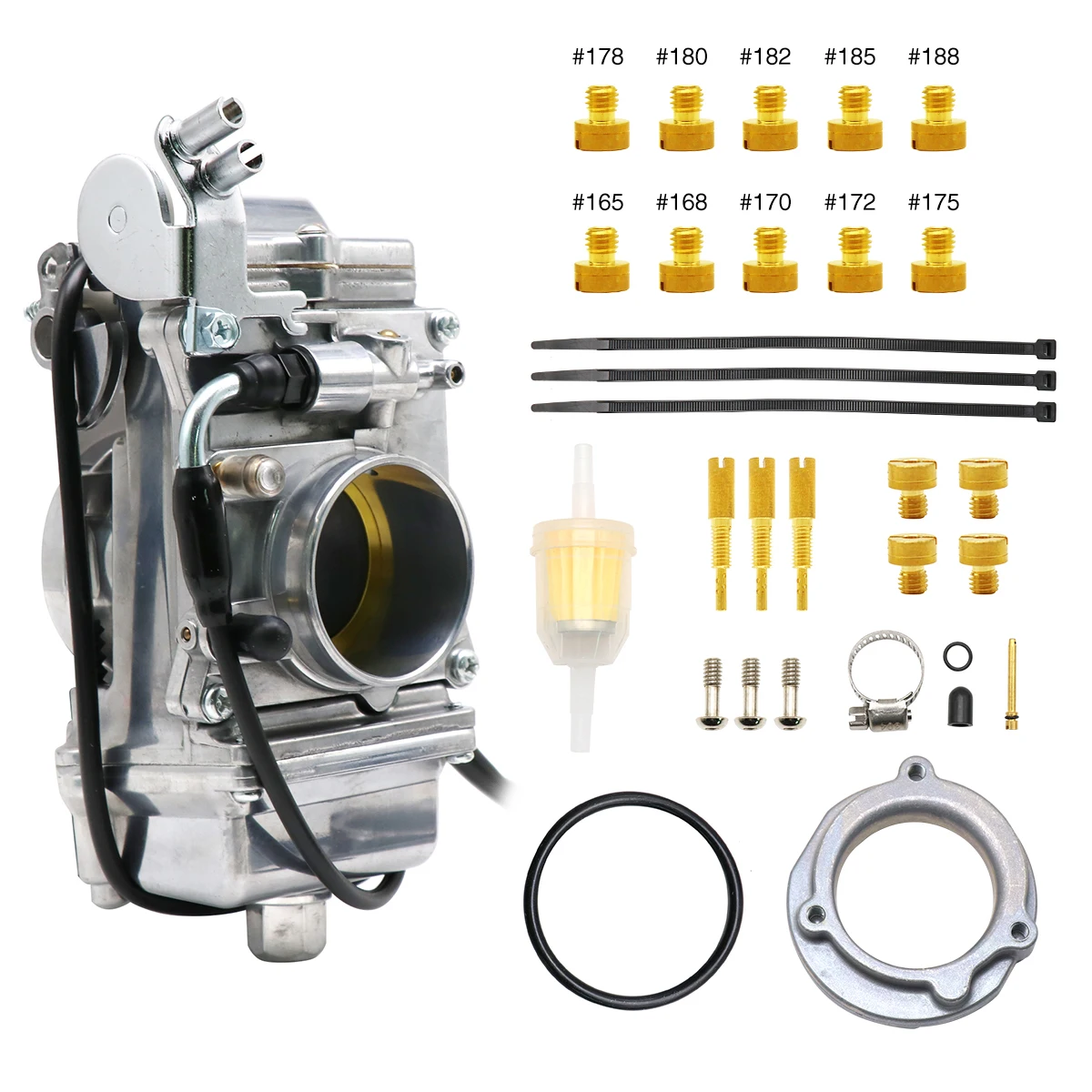 Zsdtrp Motorfiets Carburateur Mikuni Hsr TM42 42Mm HSR45 45Mm HSR48 48Mm Voor Harley Evo Evolution Pumper Carburateur met Jets - afbeelding 1