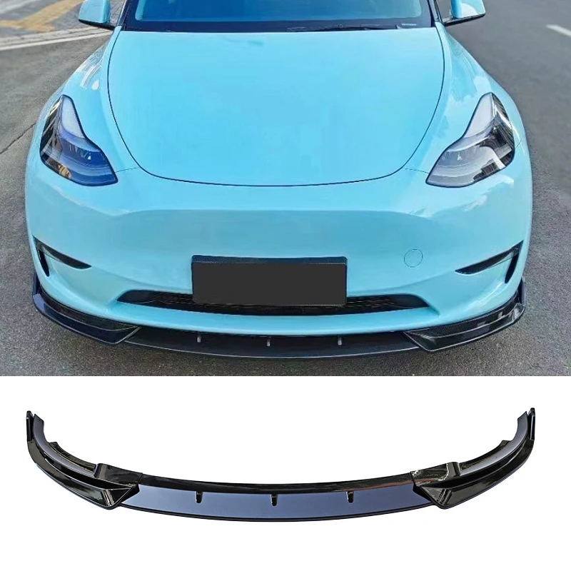 

3PCS Front Bumper Lip Spoiler Splitter Cover Guard Shovel Body Kits For Tesla Model Y 2019 2020 2021