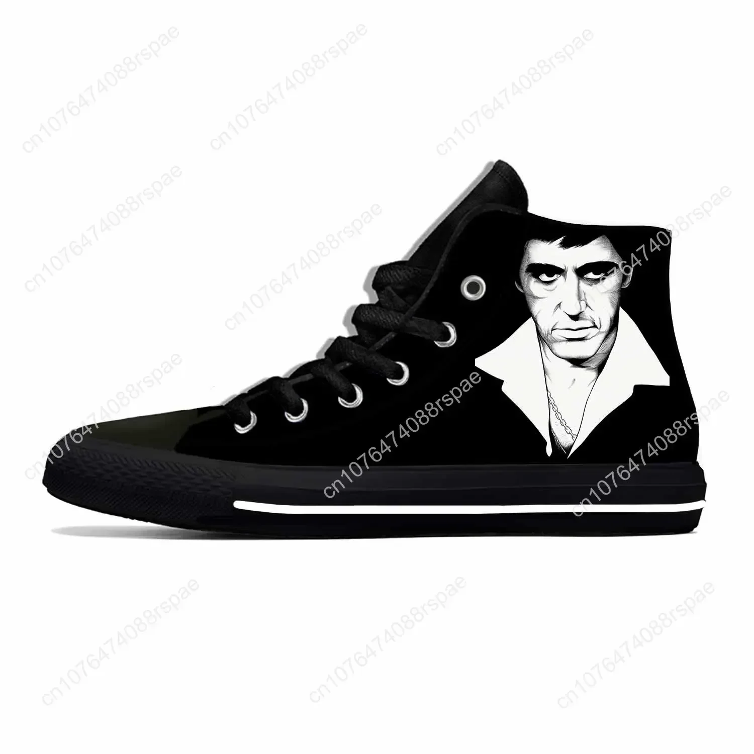 Scarface Tony Montana Movie Anime Cartoon Fashion Casual Cloth Shoes High Top Lightweight Breathable 3D Print Men Women Sneakers