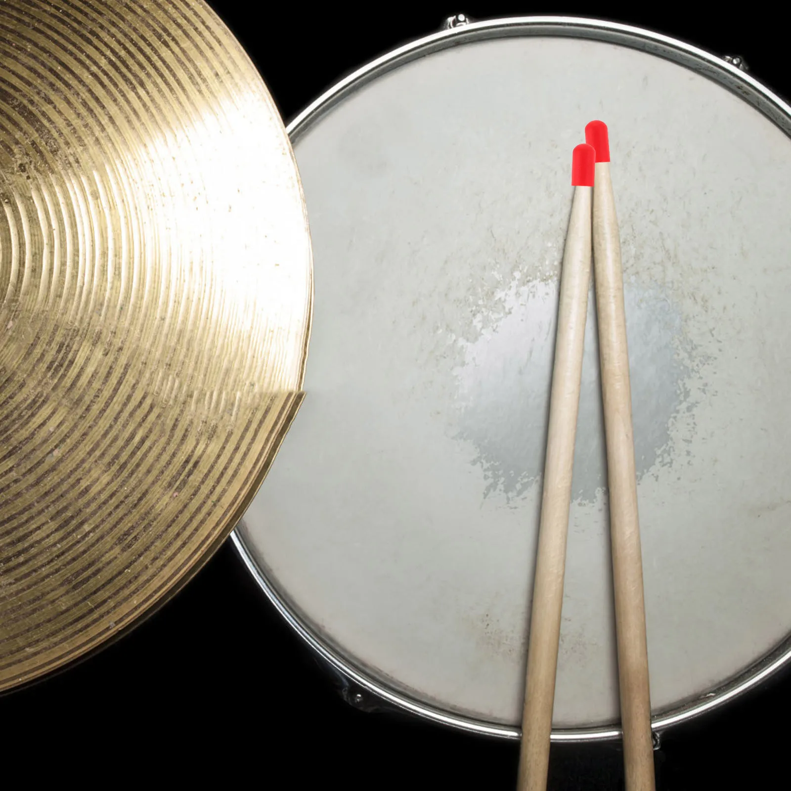 

10Pcs Red Silicone Drumstick Tips Quiet Silent Drum Stick Mute Dampeners Practice Percussion Accessories Snare Drum Pad