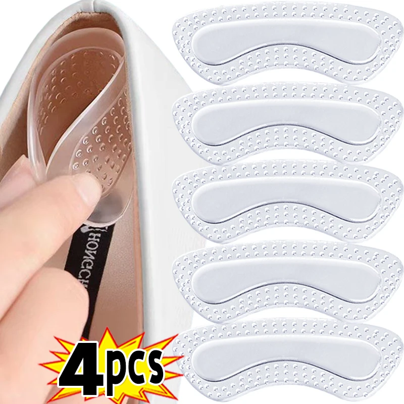 Silicone High Heels Heel Protectors Stickers Women Shoes Heel Cushion Foot Care Non Slip Shoe Pads for Adjustable Size Insoles