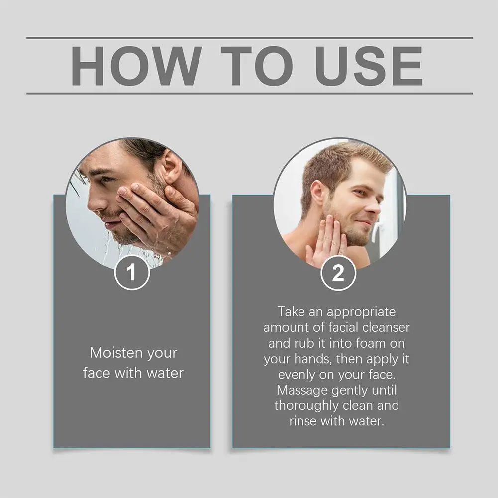 Detergente per il viso da uomo detergente per il viso idratante olio per la pelle dell'uomo rimuovi la cura del controllo profondo rimozione dei punti neri Scrub cosmetici Y0P5