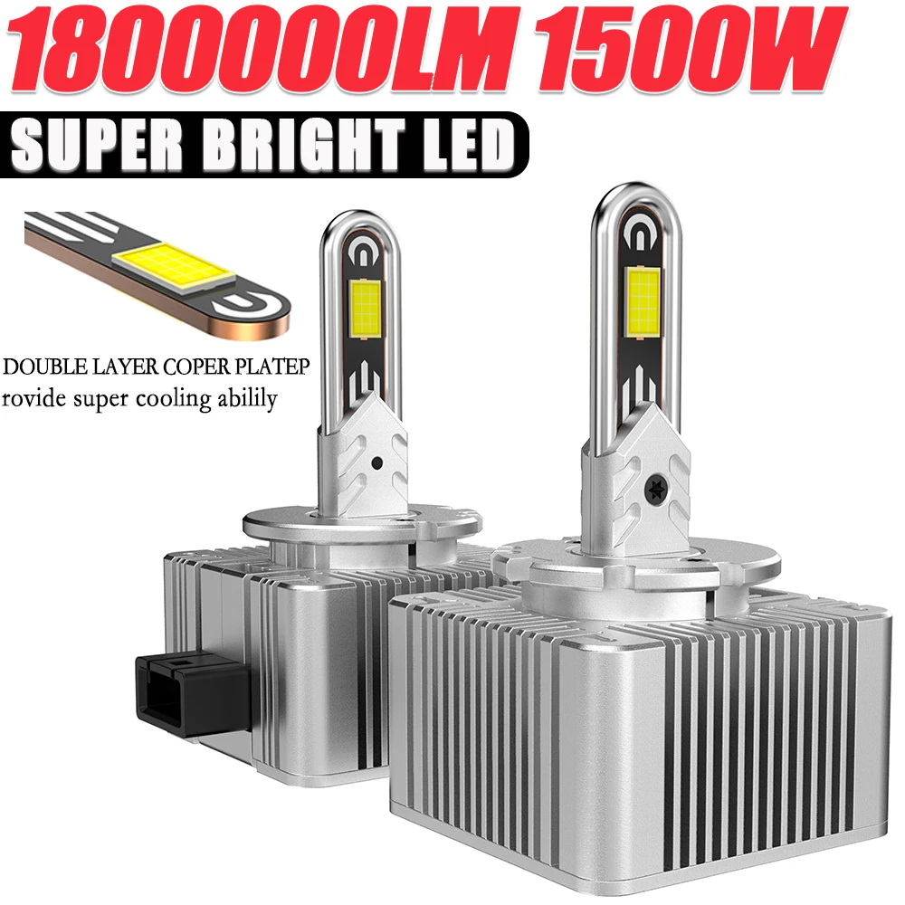 

D1S D3S D2S D4S D8S LED Headlight Bulb for Car CANBUS Lights 12V 1800000LM Super Bright Auto Headlamp Turbo Replace Xenon Lamp