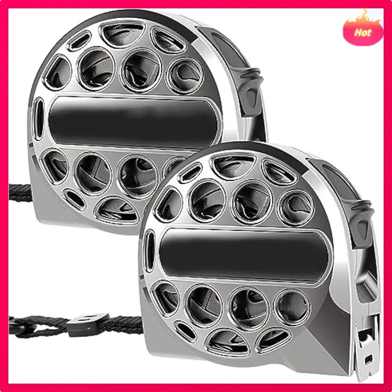 2Pcs 7.5M/25FT Stainless Steel Anti-Corrosion Retractable Metric Ruler,Wear-Resistant Measure Double-Sided Scale Durable