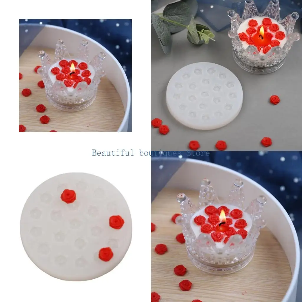 

U4LF Mini Rose Silicone Mold for Handmade Soap Cake Baking Tool