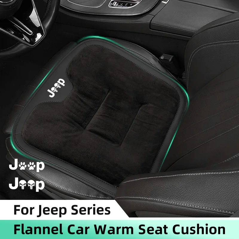 

Winter Warm Car Seat Cover for Jeep Renegade Compass Wrangler JK JL Grand Cherokee Velvet Plush Anti-slip Car Front Seat Cushion