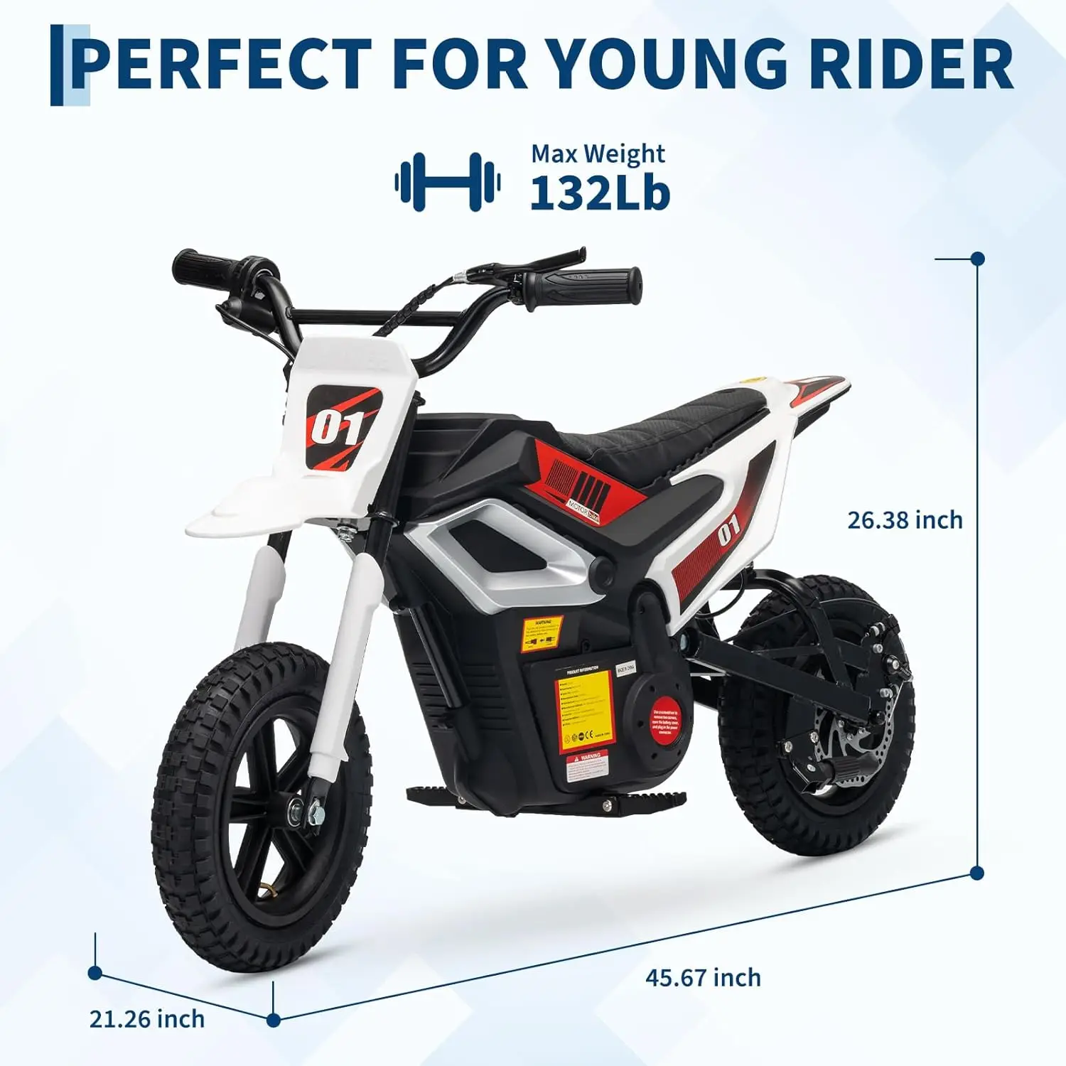 24v Ride on Motorcycle for Kids, 350w Mini Dirt Bike with Rear Wheel Suspension,13.67 MPH Max Speed, 12 Miles Range,with Music