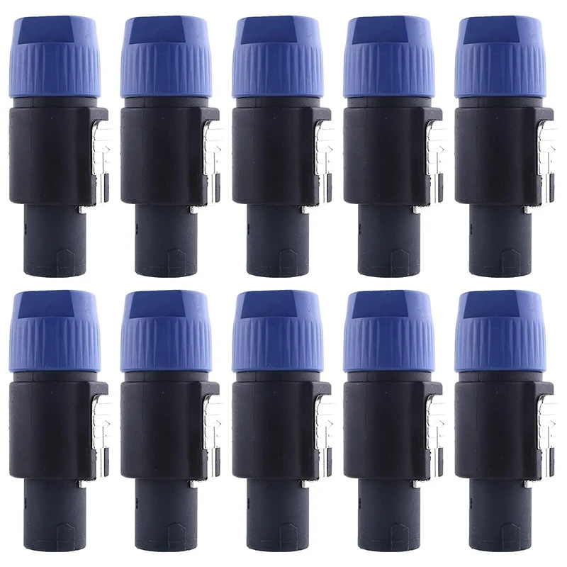 ●10 Pieces NL4FC Speaker Cables Head Speakon Cable Connector 4-Pin Speaker Plugs with Twist Lock Waterproof for Cables