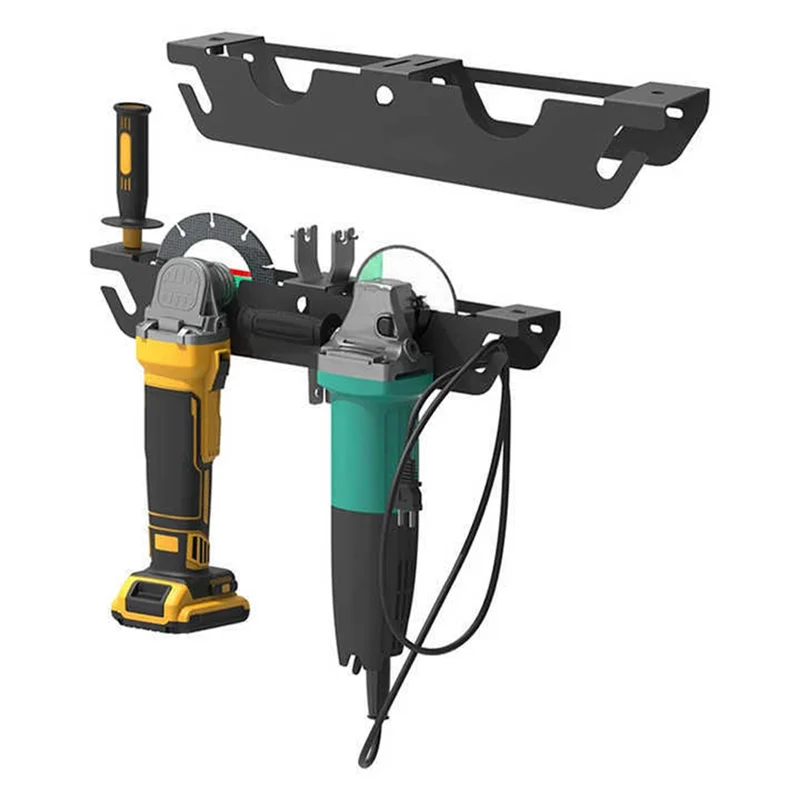 

LLCS-2Pcs Metal Angle Grinder Holder Rack, 4 Bay Power Angle Grinder Stands With Wire Holder, Wall Mount Power Tool Organizer