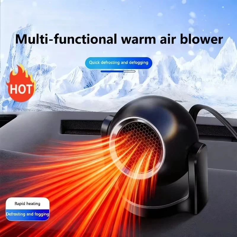 Electric Car Heater Air Cooler Fan12V Portable Demister Defroster Heating Fan 200W Dryer Windshield Defogging Accessroies