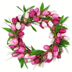 New Encrypted Imitation Tulip Vine for Festive Home Wedding Outdoor Decoration Door Hanging Flower Tulip Vine Wreath