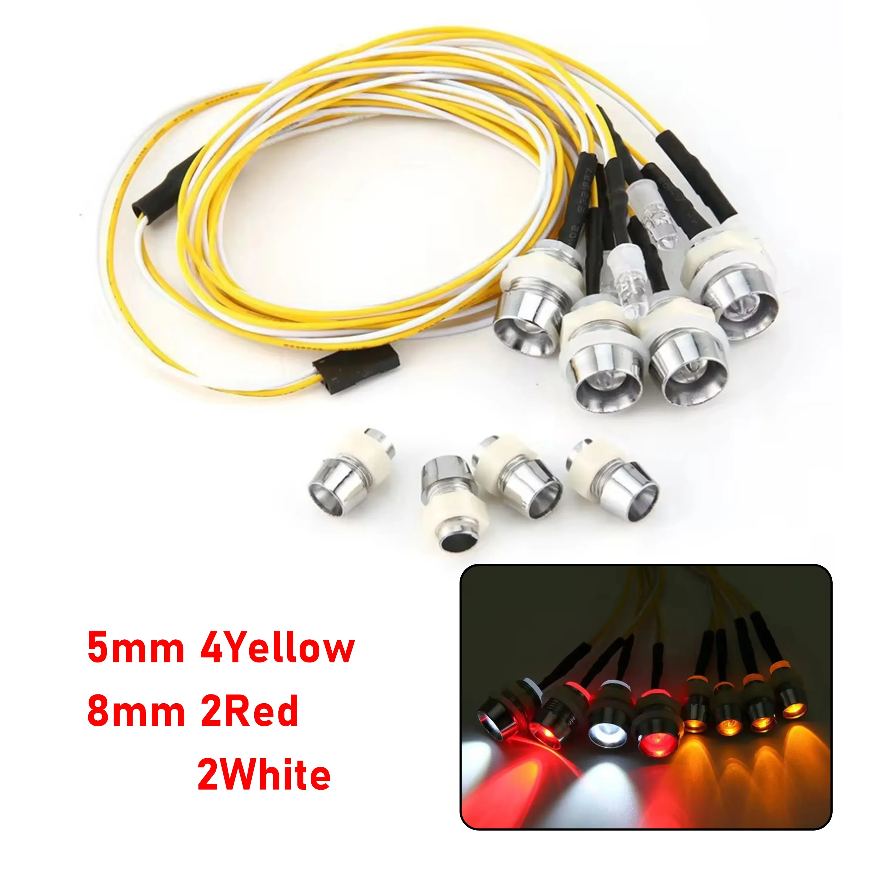 RC LED-Lichtset Scheinwerfer für 1/10 1/8 1/12 RC Auto Truck Crawler Drift Car Frontscheinwerfer Rücklicht TRAXXAS HSP HPI MN99 MN90 – Detail 36