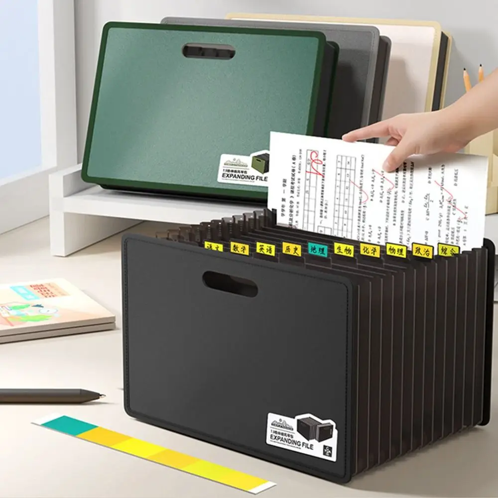 

Portable Expandable A4 File Folder 13 Layers Large Capacity File Bag Storage Booklet School Office