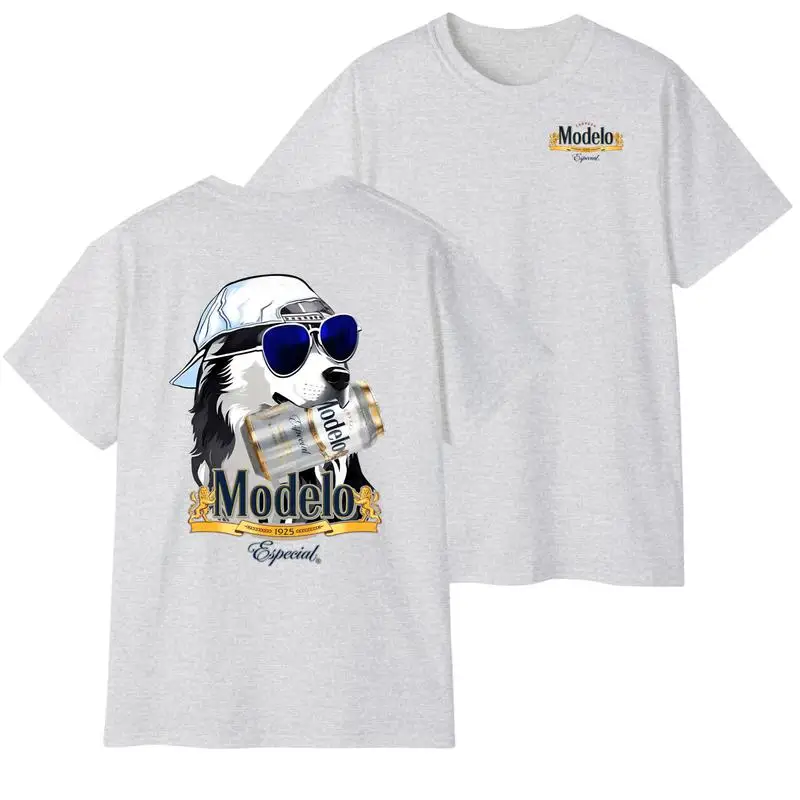 

Modelo Husky Dog Hunting 2-Sided T-shirt, Outdoors Dog Beer Shirt, for Men and Women, Soft Cotton Tshirt, Men Gifts